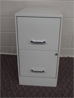 Two drawer locking metal file cabinet with key,