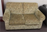 Two cushion upholstered love seat, needs cleaning