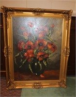 Gilt ornate  framed oil on canvas, signed