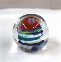 Solid glass paperweight swirl design 2.25 X 2.25"H
