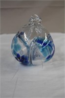 Dream catcher orb art glass ball, 4.75"H