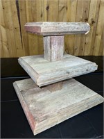 Wooden Three Tiered Stand approximately 20x20”