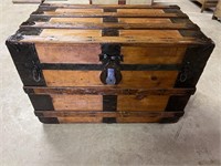 Refinished Wooden Trunk 32x18x21”