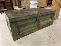 Vintage weathered green trunk