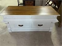 White Wooden Chest with Drawers 47x20x21”