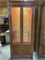 Lighted Wooden Cabinet 33x14.5x78”