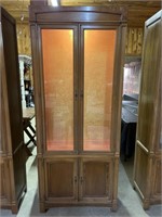 Lighted Wooden Cabinet 33x14.5x78”