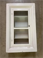 White Wooden Bathroom Cabinet, Glass Door