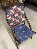 Wooden American Flag Chair