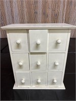 White Wooden Storage Cabinet 14x7x16”