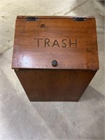 Wooden TRASH Container 19x28x13”