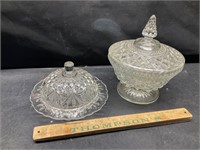 Covered candy dish and butter or cheese dish