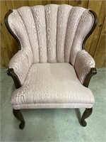 Pink wing back chair