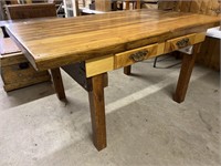 Homemade wooden table 72x44x37”