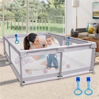 Calody 50x50in Baby Playpen with Gate  Grey