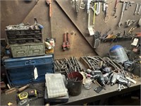 Blue Toolbox, Tape Measures, Pipe Wrenches, Misc.