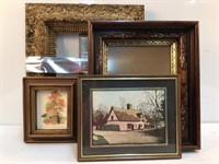 (2) Shadow Box Frames, (2) Sm. Framed Pictures