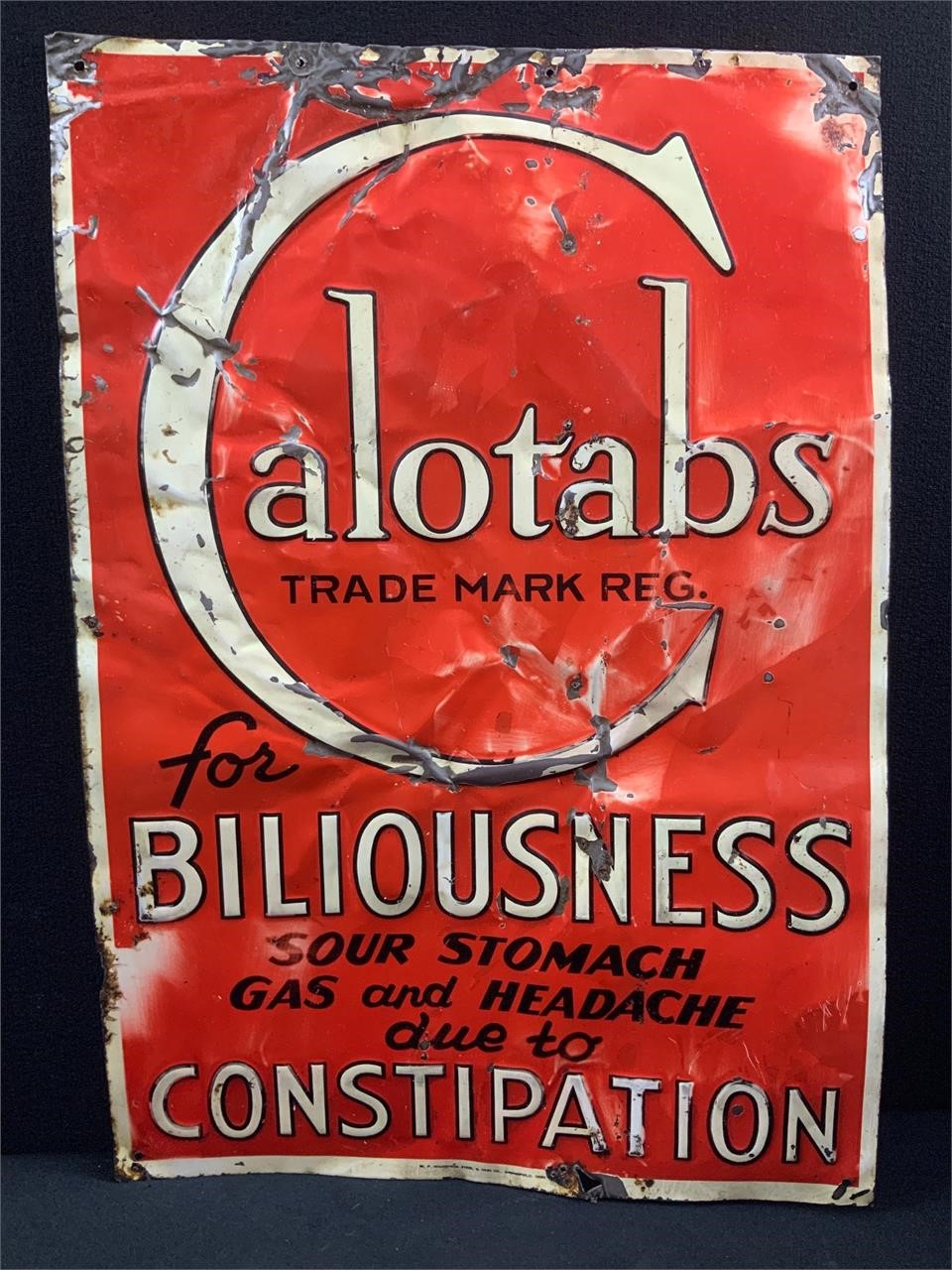 Calotabs Metal Embossed Sign