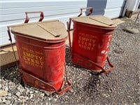 2pcs-vintage Eagle service station rag/ waste cans