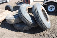 (2) Goodyear 10.00-20 truck tires on rims
