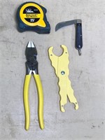 tape measure, pocket knife, cutters & more
