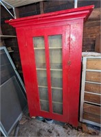 Antique Rustic Red Country Cabinet