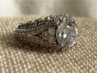 Sterling Silver and Goshenite Ring Size 5.25 TW