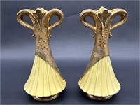 Pair of Vintage Savoy China Bud Vases Yellow &