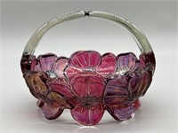 Westmoreland Pansy Ruby Footed Glass Basket