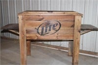 Miller Lite Wooden Chest Cooler 54.5x18x32