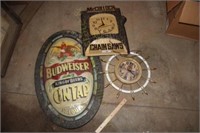 Plastic Advertising Sign & Clocks, All Have
