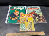 2 comic books and scout books