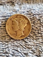 1945 Mercury Dime ,No Mint Mark