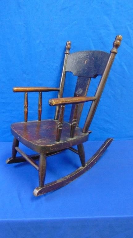 Antique Solid Wood Child's Rocking Chair ,