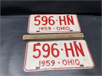 2 1959 Ohio tags