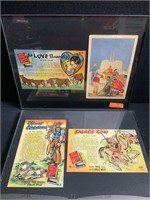 Vintage Postcards in Display Cases