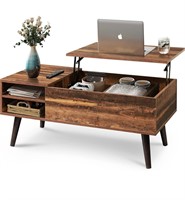 Wood Lift Top Coffee Table with Hidden Compartment