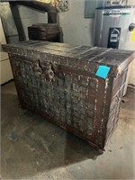 Vintage Wooden Chest With Metal rivets