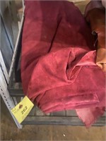 Red Leather hide 90” x 85” Upholstery use