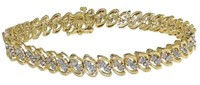 $1295 Elegant 2.00 ct Diamond Wave Link Bracelet