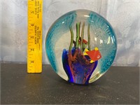 Glass Fish Art Paperweight