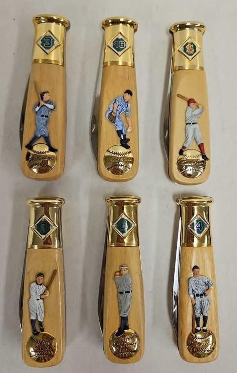 (6) New Franklin Mint Baseball Hall of Fame Knives