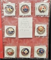 (20) Different 1962  MLB Baseball Pinbacks