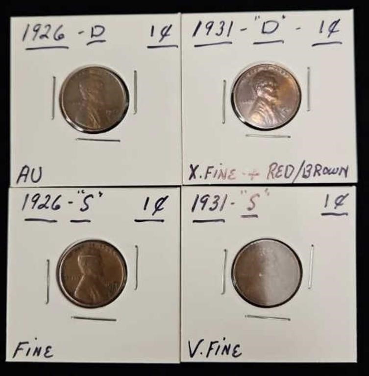 (4) Lincoln Cents