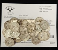 (40) Asst Washington Silver Quarters