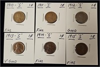 (6) Lincoln Cents