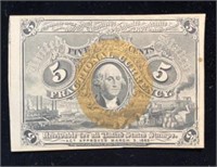 1863 Five Cents Fractional Currency