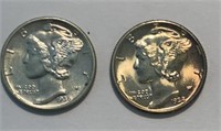 1936S & 1938 Mercury Dimes