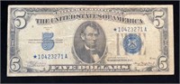 Series of 1934A US $5.00 Blue Seal Star Note