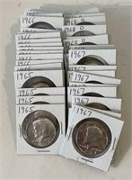 (50) Asst BU 1965-68 Kennedy Half Dollars